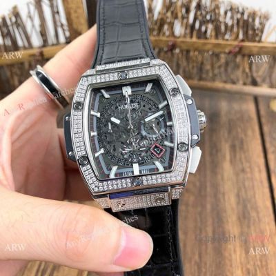 Hublot MP-06 Senna Copy Waches set Diamonds Black Dial